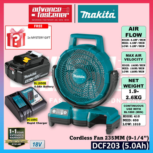Makita DCF203 / DCF203Z 18V Cordless Fan 235MM (9-1/4")