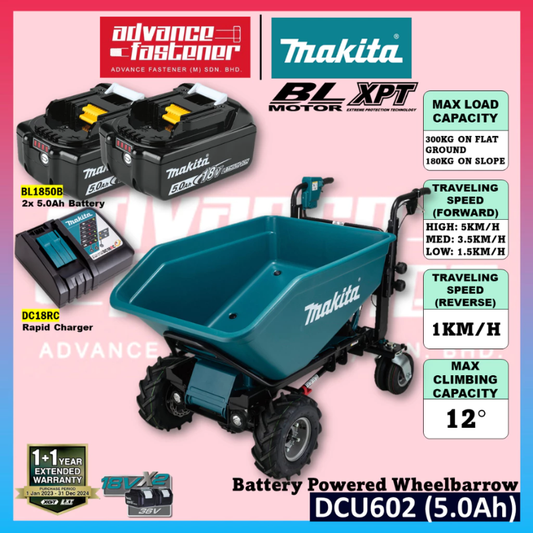 Makita DCU602 / DCU602Z 18Vx2 Battery Powered Wheelbarrow