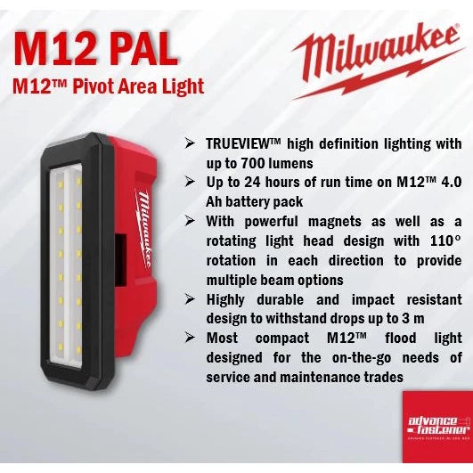 Milwaukee PAL-0 M12™ Pivot Area Light