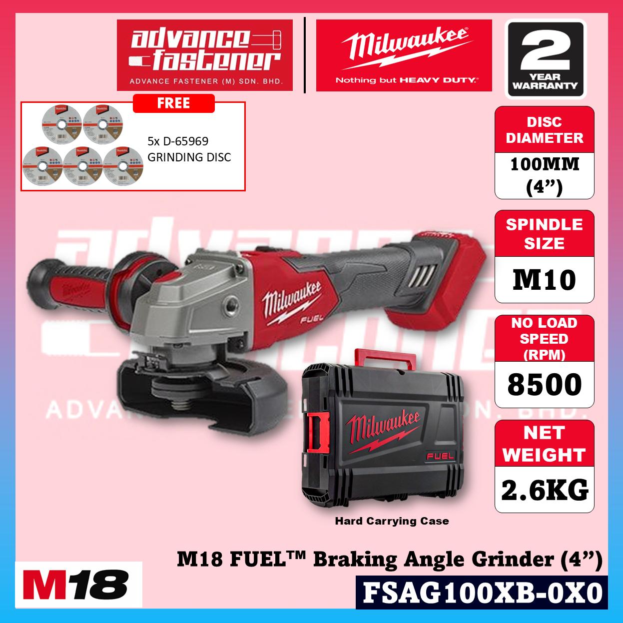 Milwaukee M18 CHIP & GRIND KIT ( FHX M18 FUEL Gen II Rotary Hammer / FID3 M18 FUEL Gen IV Impact Driver / FPD3 M18 FUEL Gen IV Driver Drill / FSAG100XB M18 FUEL Gen II Braking Grinder )