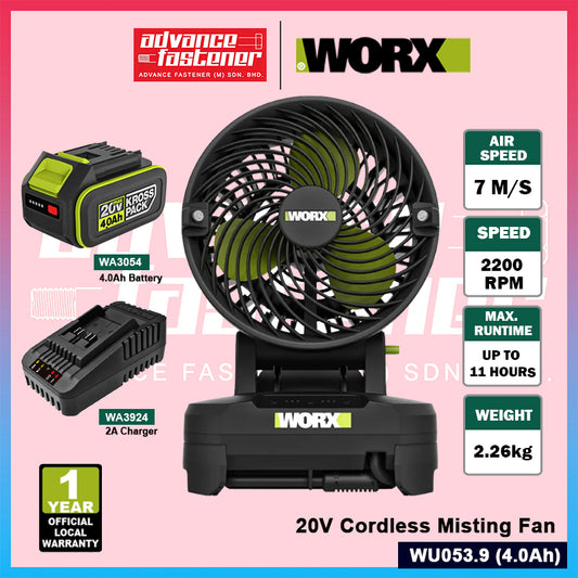 WORX WU053.9 20V Cordless Misting Fan