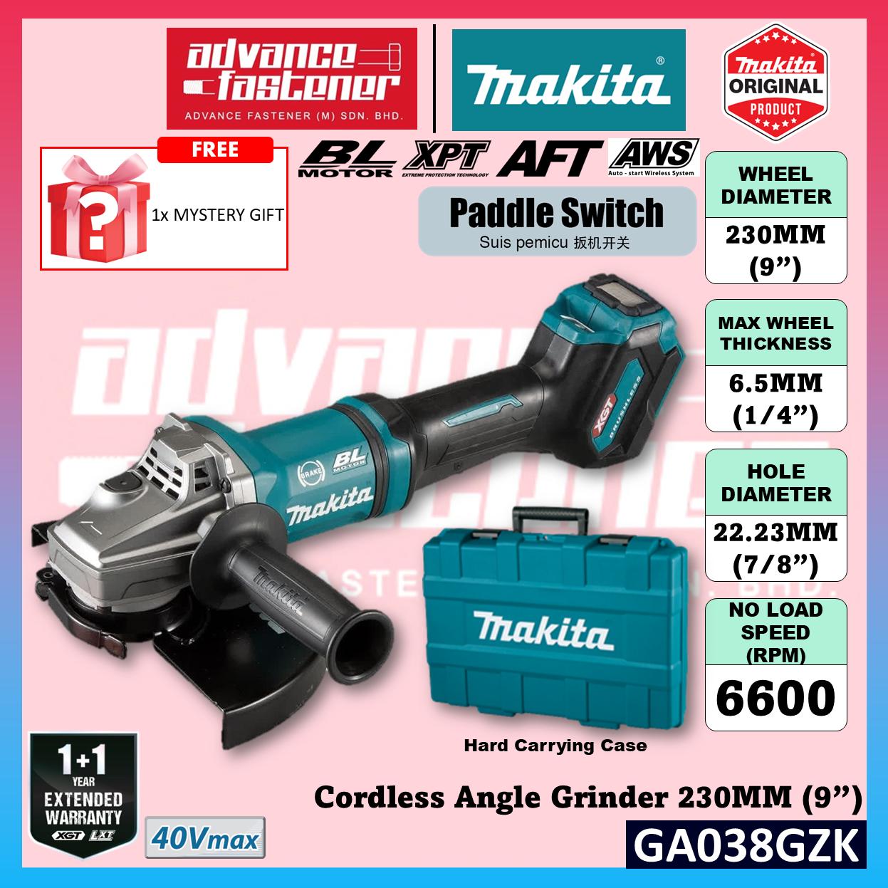 MAKITA GA038GZK 40Vmax Cordless Angle Grinder 230MM ( 9" ) ( Paddle Switch )