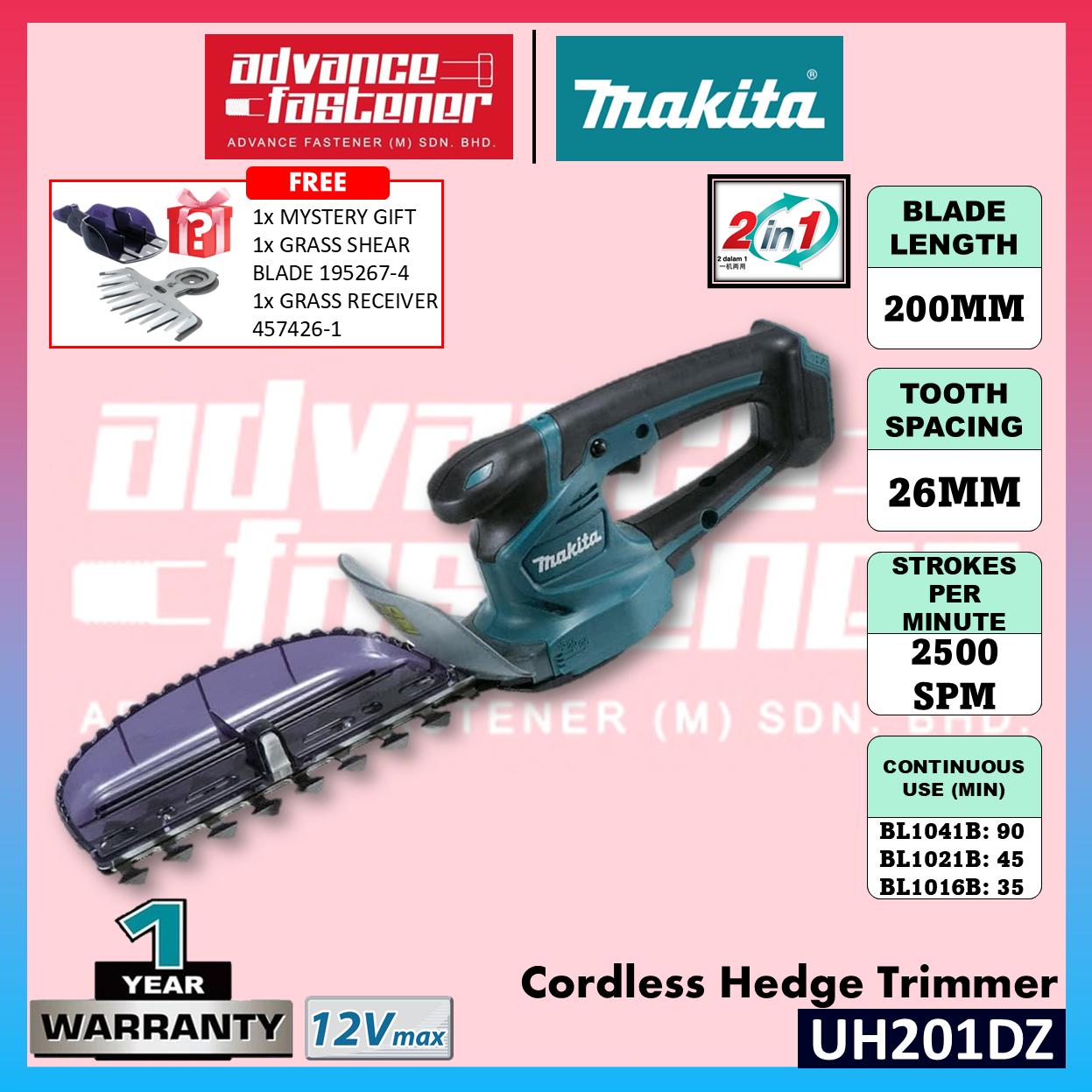 FREE SHIPPING | READY STOCK MAKITA UH201DWAX / UH201DZ 12Vmax Cordless Hedge Trimmer 200MM (7-7/8")