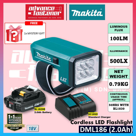 Makita DML186 / DEBDML186 18V Cordless LED Flashlight