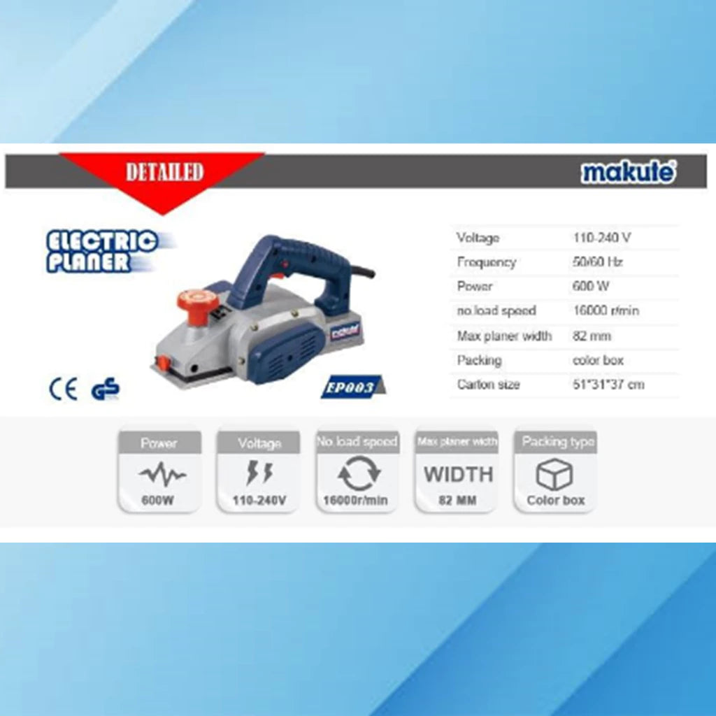 MAKUTE EP003 Electric Planer 82MM 600W