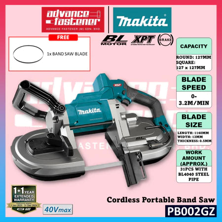 Makita PB002GM201/ PB002GZ 40Vmax Cordless Portable Band Saw