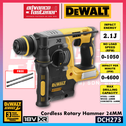 DeWalt DCH273P2-GB 18V XR Cordless Rotary Hammer 24MM - 3 Mode