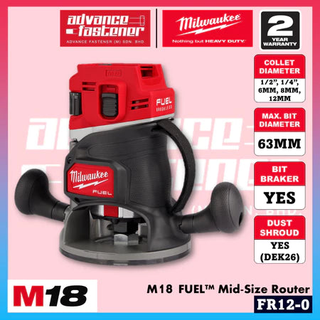 Milwaukee FR12-501 / FR12-0 M18 FUEL™ Mid-Size Router