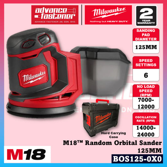 MILWAUKEE BOS125-501B / BOS125-0X0 M18™ Random Orbital Sander 125MM