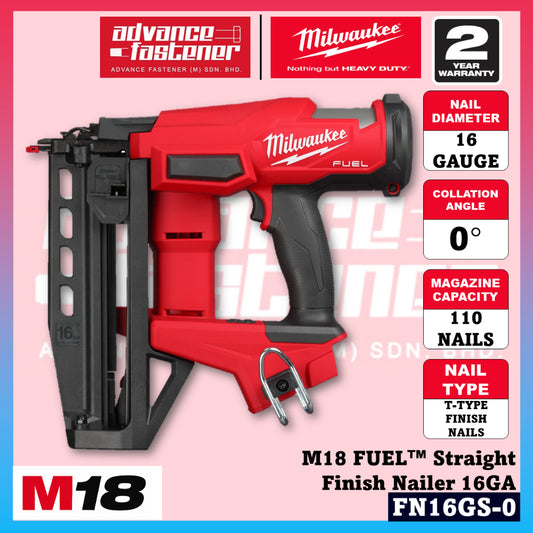 Milwaukee FN16GS-501 / FN16GS-0 M18 FUEL™ Straight Finish Nailer 16GA