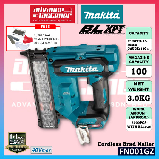 Makita FN001GD101/ FN001GZ 40Vmax Cordless Brad Nailer