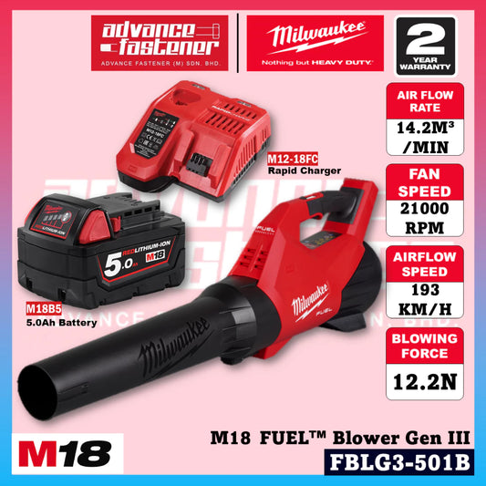 Milwaukee FBLG3-801B / FBLG3-0 M18 FUEL™ Gen III Cordless Outdoor Blower