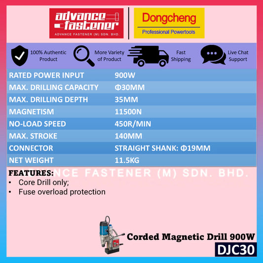 DONG CHENG DJC30 Corded Magnetic Drill 900W