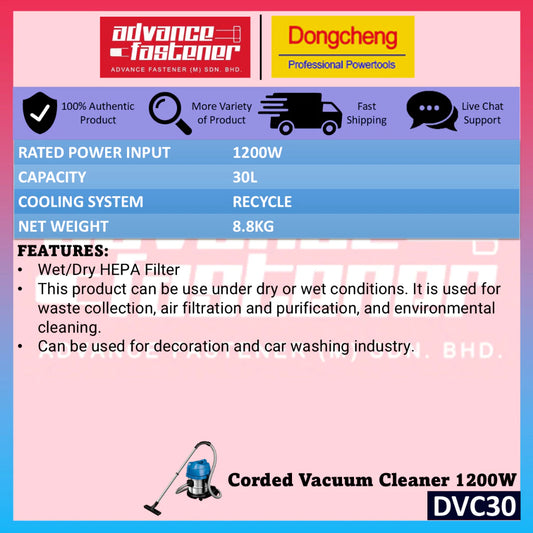 DONG CHENG DVC30 Corded Vacuum Cleaner 1200W