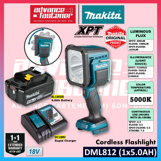 Makita DML812 (TWADML812) 18V Cordless Flashlight
