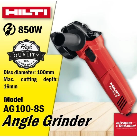 HILTI AG100-8S Angle Grinder 850W 100mm (same as makita / milwuakee) 【1 year warranty】【100% original hilti】