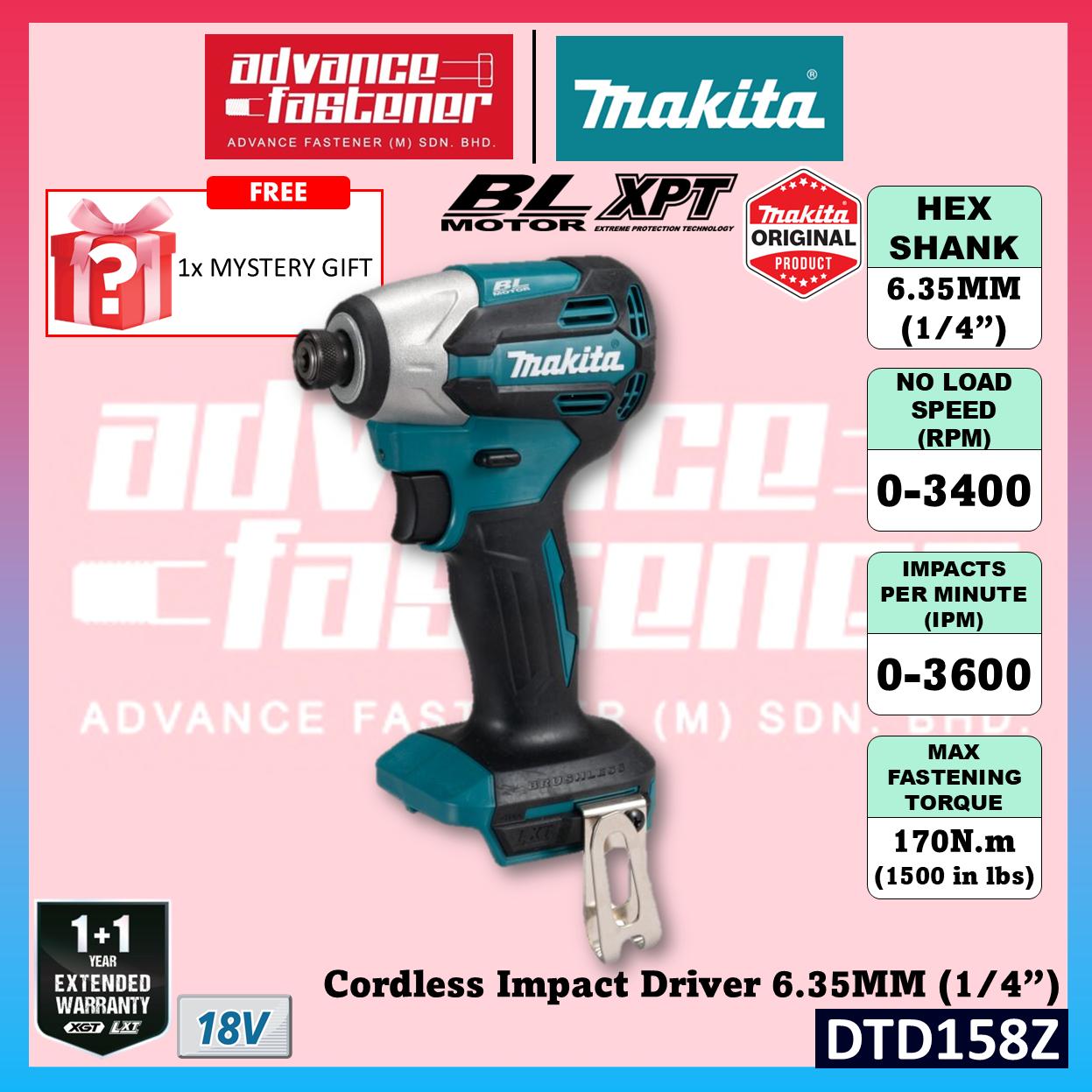 MAKITA DTD158WVE / DTD158Z 18V Cordless Impact Driver 6.35MM (1/4")
