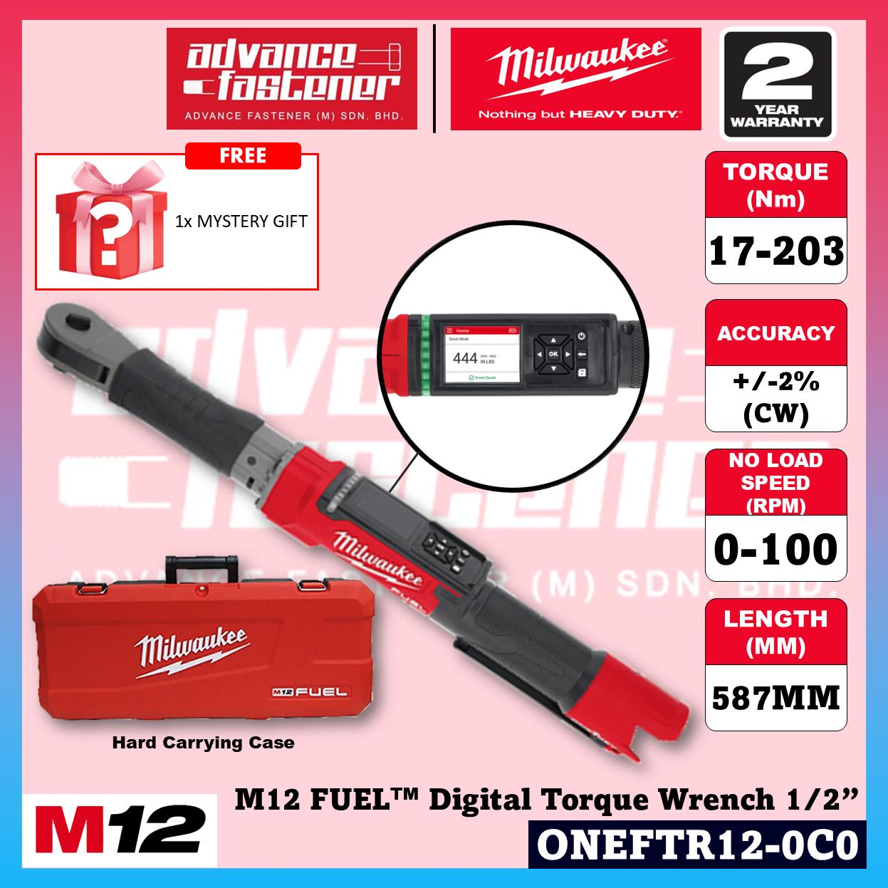 Milwaukee ONEFTR12-251C / ONEFTR12-0C0 M12 FUEL Digital Torque Wrench 1/2″ w/ ONE-KEY 203Nm