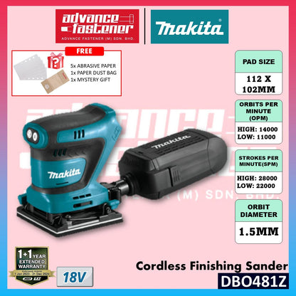 Makita 18V LXT Cordless Combo ( DBO481 Finishing Sander / DBO180 Random Orbit Sander )