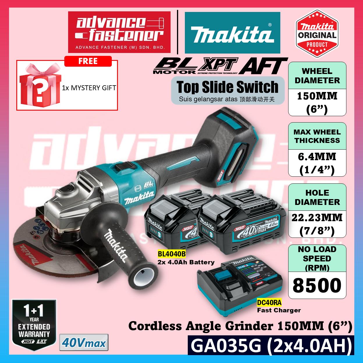 MAKITA GA035GZ 40Vmax Cordless Angle Grinder 150MM ( 6" ) ( Top Slide Switch )