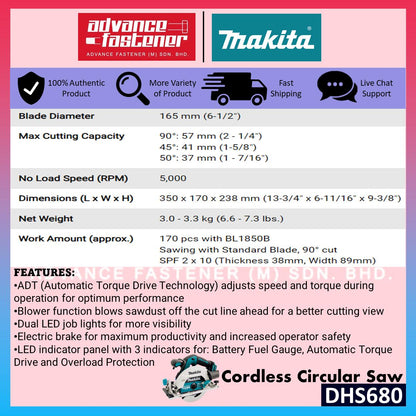 Makita 18V LXT Cordless Combo ( DHS680 Circular Saw / DRT52 Trimmer Router )