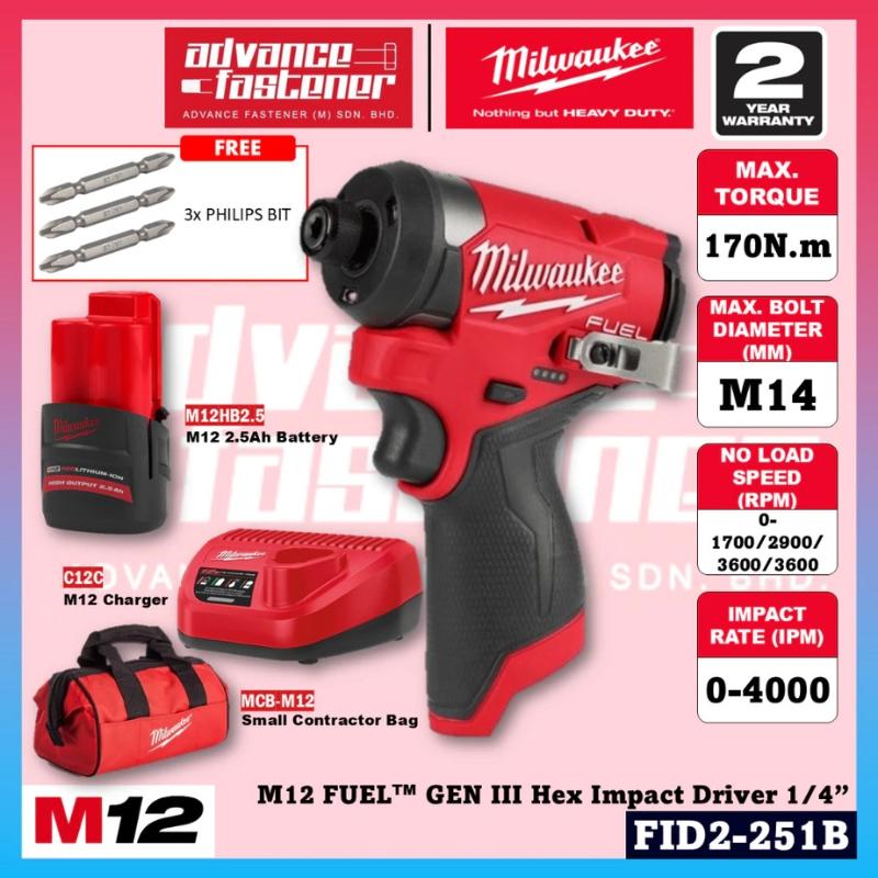 Milwaukee M12 FPP2A20-302X SA ESSENTIAL Combo ( FPD2-0 Percussion Drill / Driver 13mm & FID2-0 Hex Impact Driver 1/4" )