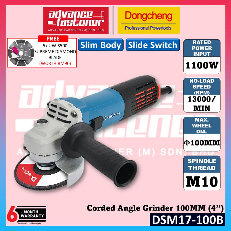 DONG CHENG DSM17-100B Corded Angle Grinder 100MM (4