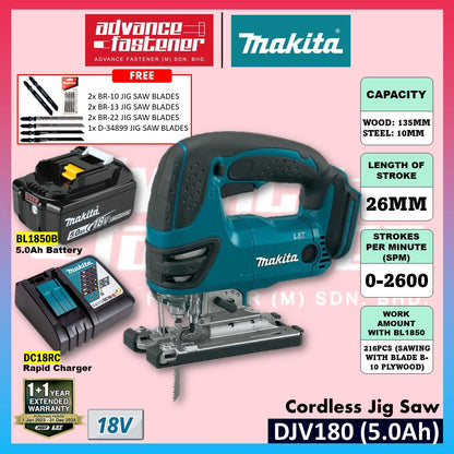 Makita DJV180RFE / DJV180Z 18V Cordless Jig Saw