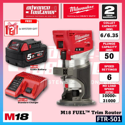 Milwaukee FTR-501 / FTR-0 M18 FUEL Trim Router / Trimmer