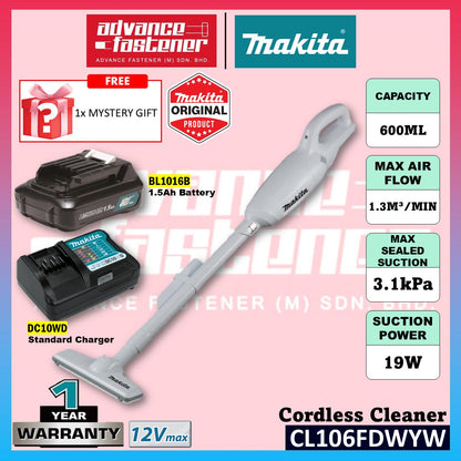 MAKITA CL106FDWYW / CL106FDZW 12Vmax Cordless Vacuum Cleaner ( CL106 )