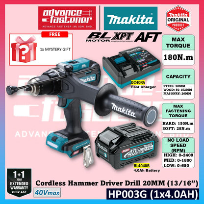 Makita HP003G / HP003GZ 40Vmax Cordless Hammer Driver Drill 20MM (13/16") (Brushless)