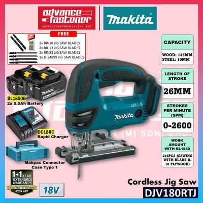 Makita DJV180RFE / DJV180Z 18V Cordless Jig Saw