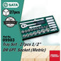 SATA Hand Tools 09903 Tray Set - 27 pcs 1/2” DR 6PT. Socket ( Metric )