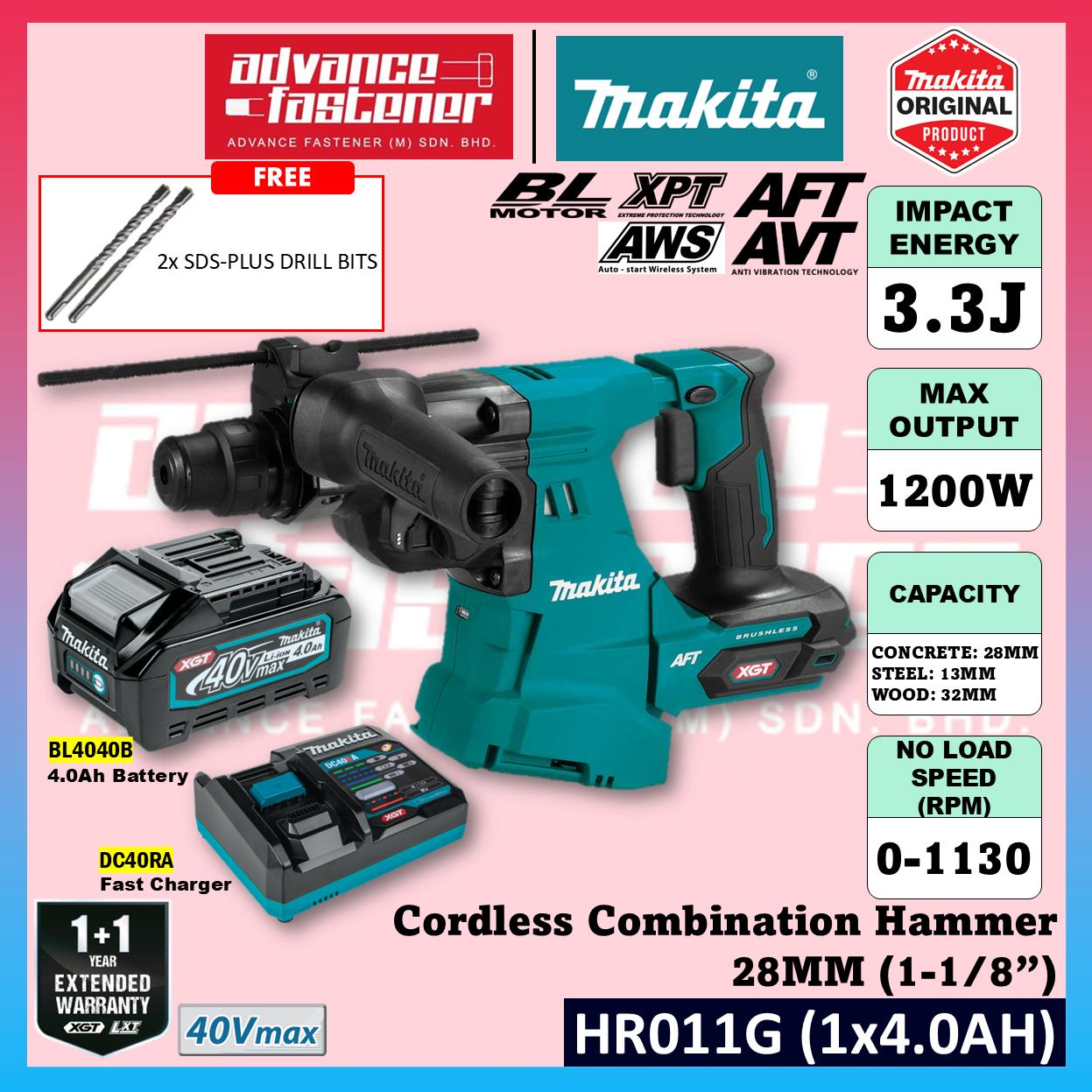 MAKITA HR011GM202 / HR011GZ 40Vmax Cordless 3-Modes Combination Hammer 28MM (1-1/8")