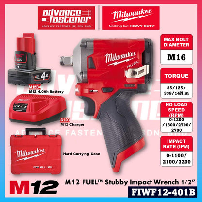 Milwaukee FIWF12-0C / FIWF12-301B / FIWF12-251B M12 Fuel Stubby Impact Wrench 1/2" ( FIWF12 )