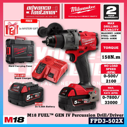 Milwaukee M18 CHIP & GRIND KIT ( FHX M18 FUEL Gen II Rotary Hammer / FID3 M18 FUEL Gen IV Impact Driver / FPD3 M18 FUEL Gen IV Driver Drill / FSAG100XB M18 FUEL Gen II Braking Grinder )