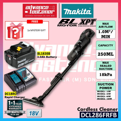 Makita 18V LXT Cordless Combo ( DCL286 18V Brushless Vacuum Cleaner / DCF102 18V Cordless Fan )