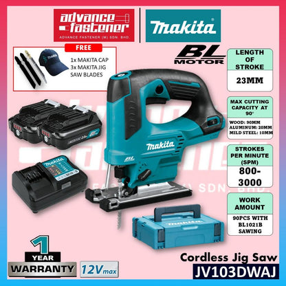 MAKITA JV103DZ / JV103DWAJ / JV103DSMJ 12Vmax Cordless Jig Saw