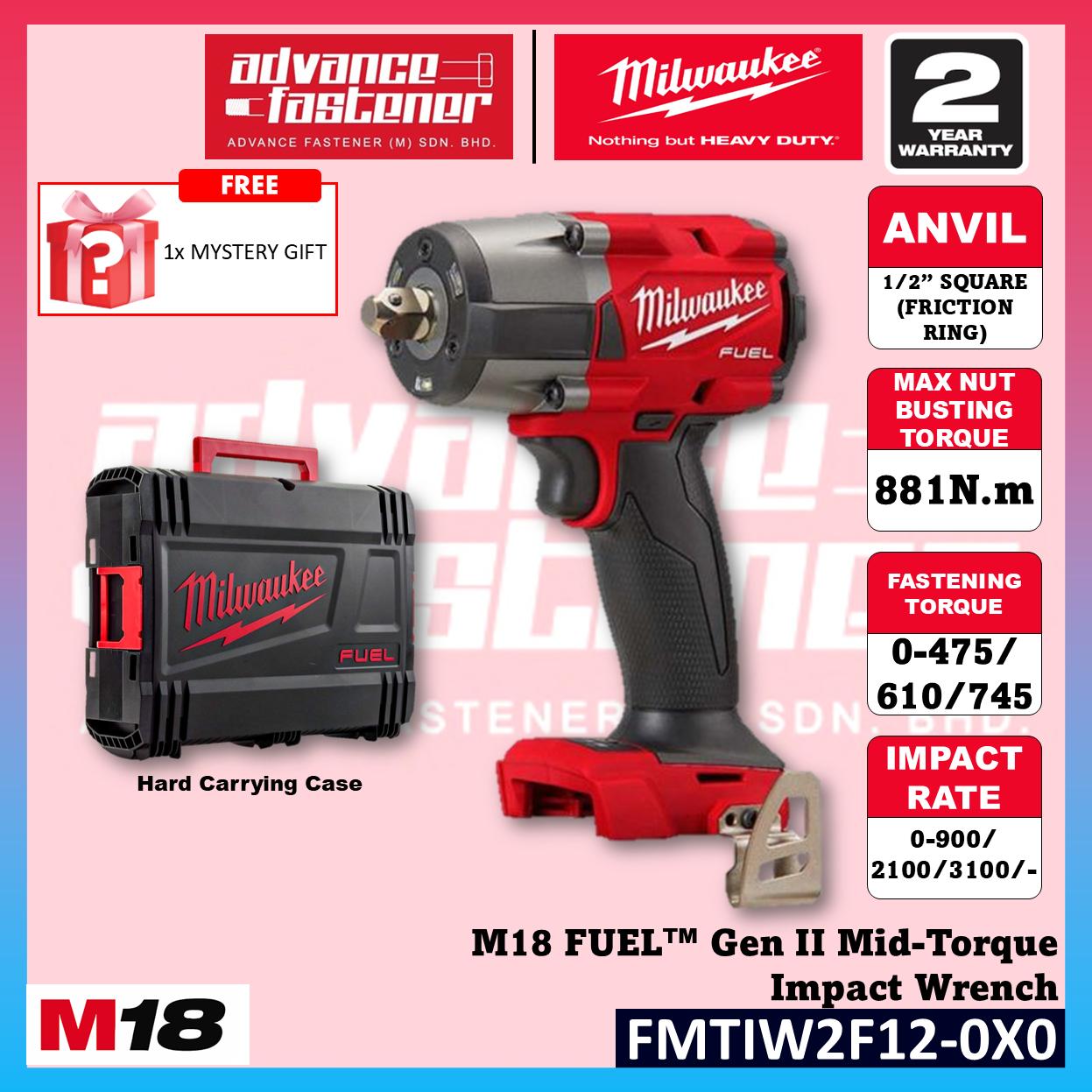 Ready Stock | Original Milwaukee M18 FUEL Impact Wrench Combo Set ( FMTIW2F12 Mid Torque Impact Wrench + FIW212 Compact Impact Wrench )  | 2 Year Warranty | Fast Shipping