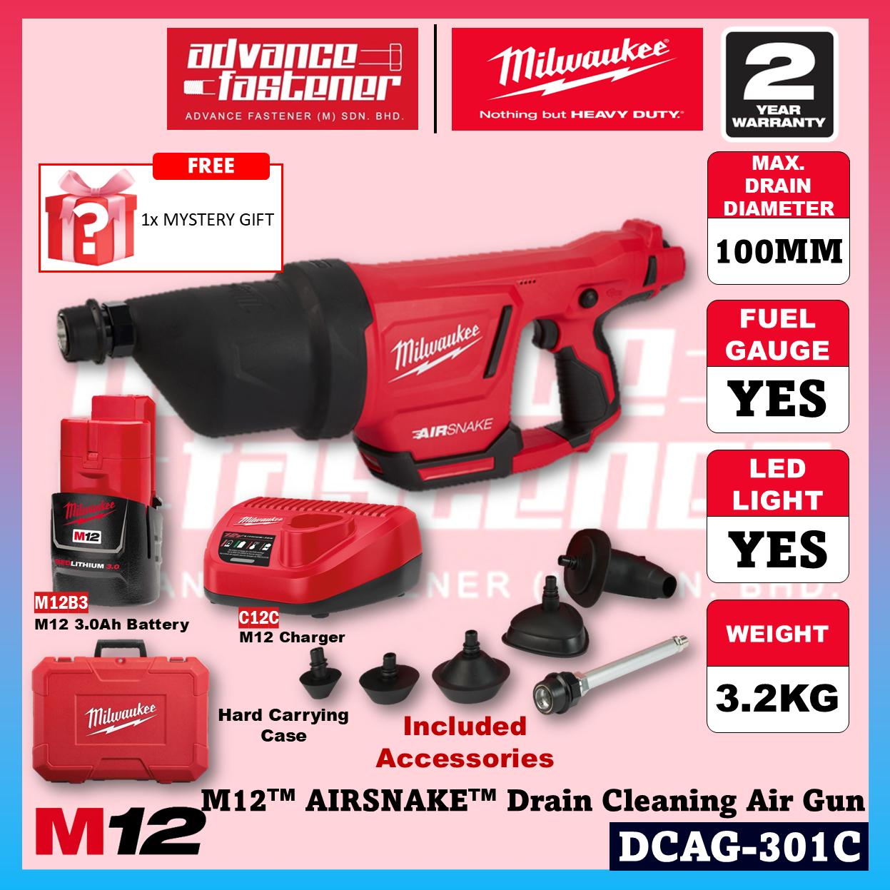 Milwaukee DCAG-251C / DCAG-0 M12 AIRSNAKE Drain Cleaning Air Gun