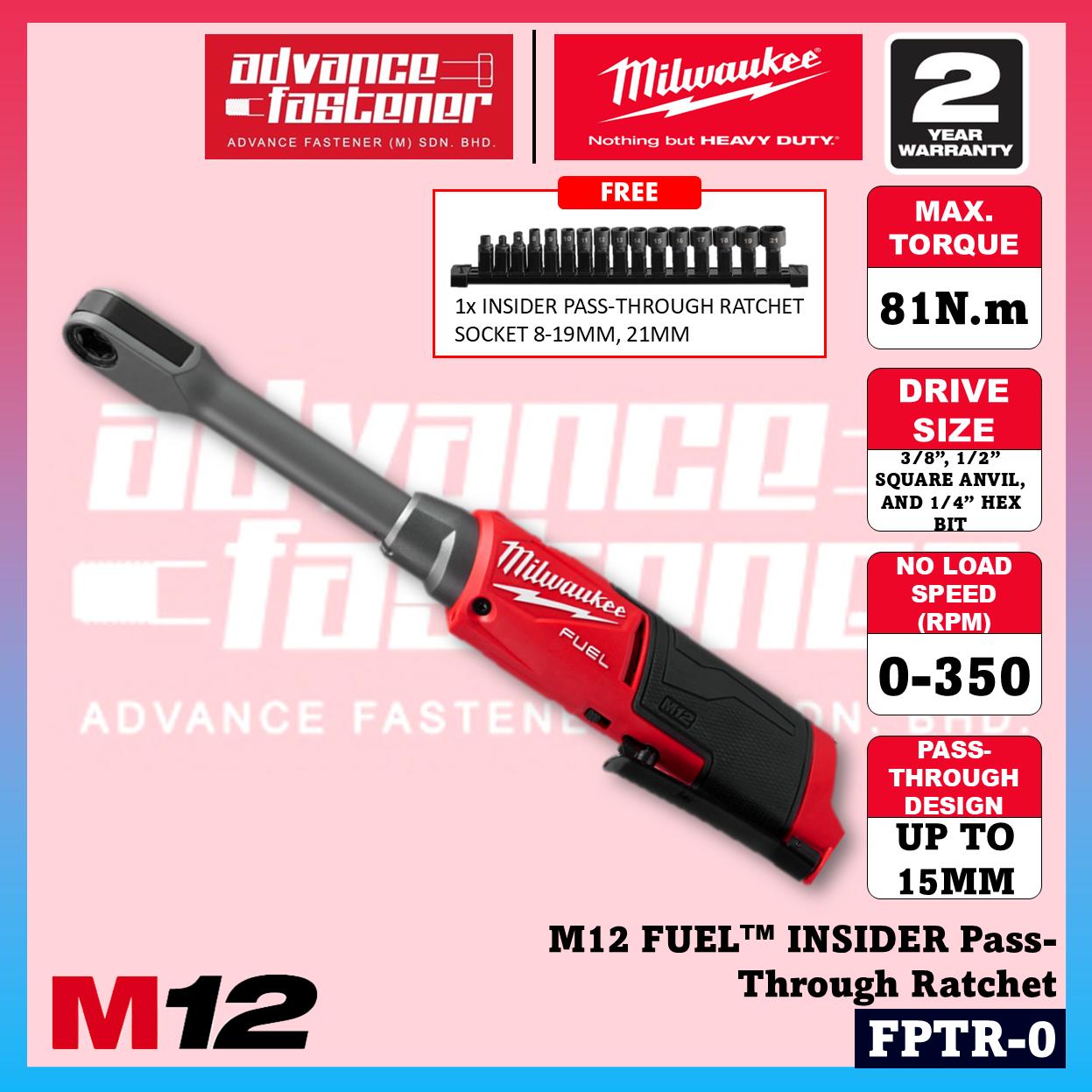 Milwaukee FPTR-251 / FPTR-0 M12 FUEL INSIDER Extended Pass-Through Ratchet