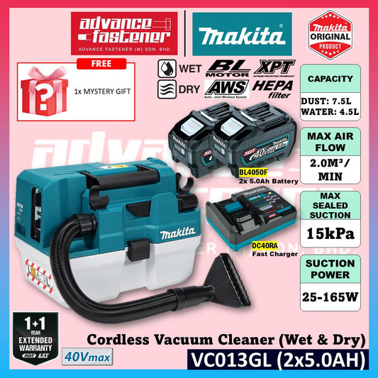 Makita VC013GL / VC013GLZ 40Vmax Cordless Vacuum Cleaner ( Wet & Dry )