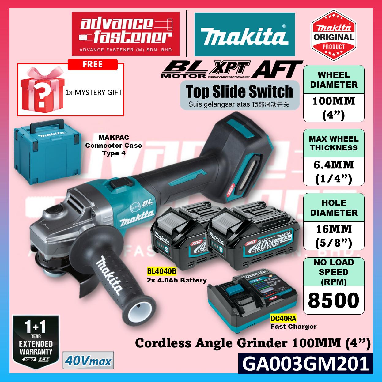 MAKITA GA003GM201 / GA003GD201 / GA003GZ 40Vmax Cordless Angle Grinder 100MM (4")