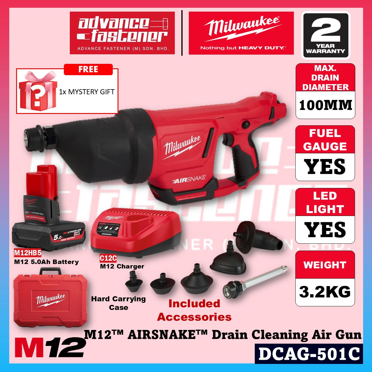 Milwaukee DCAG-251C / DCAG-0 M12 AIRSNAKE Drain Cleaning Air Gun