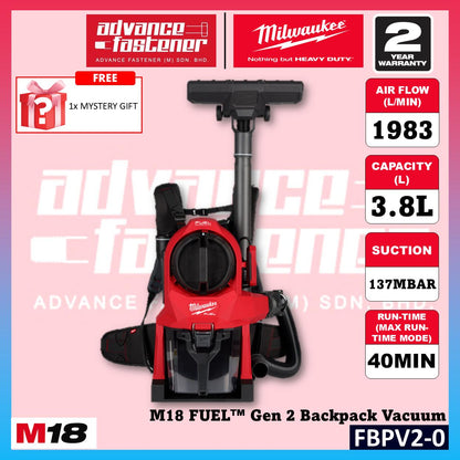 Milwaukee FBPV2-801 / FBPV2-0 M18 FUEL Gen 2 Backpack Vacuum