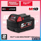 MILWAUKEE M18 Batteries & Charger 3.0Ah 5.0Ah 6.0Ah 8.0Ah 12.0Ah RED-LITHIUM-ION & FORGE Battery