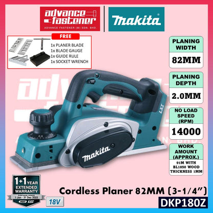 MAKITA DKP180Z / DKP180RFE 18V Cordless Planer 82MM (3-1/4")