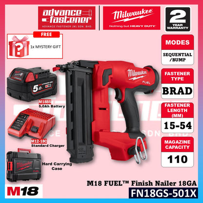 Milwaukee FN18GS-502X / FN18GS-0X0 M18 FUEL Finish Nailer 18Ga