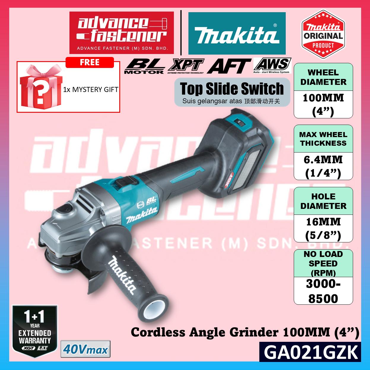 MAKITA GA021GZK 40Vmax Cordless Angle Grinder 100MM ( 4" ) ( Top Slide Swtich )