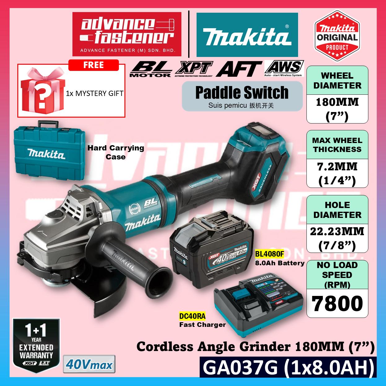 MAKITA GA037GZK 40Vmax Cordless Angle Grinder 180MM (7") ( Paddle Switch )